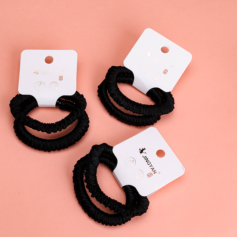 Two Simple Super Soft Black Intestinal Rings Hair Scrunchie 4012101988