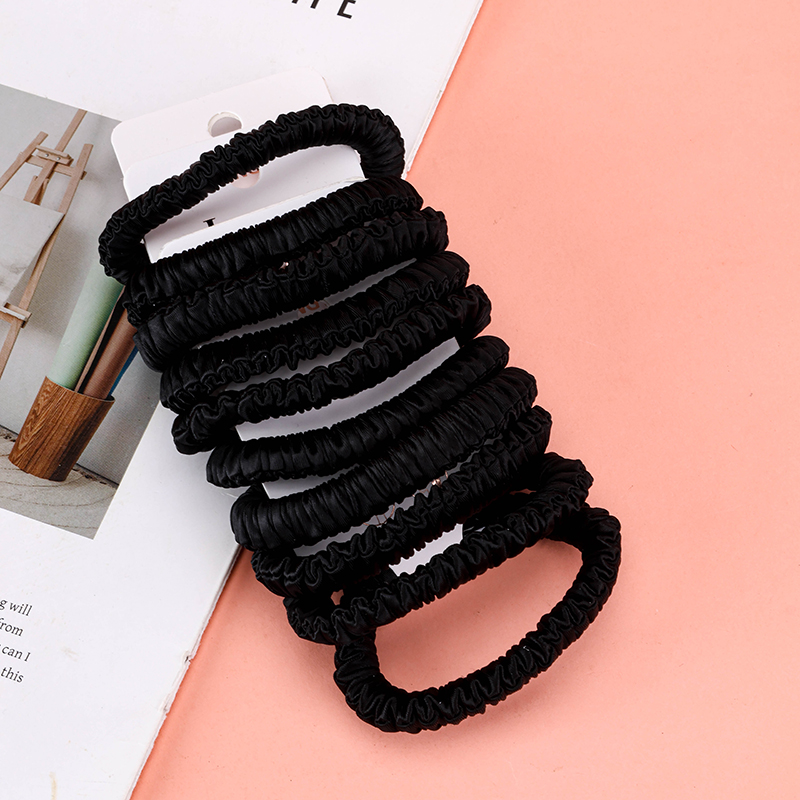 Two Simple Super Soft Black Intestinal Rings Hair Scrunchie 4012101988