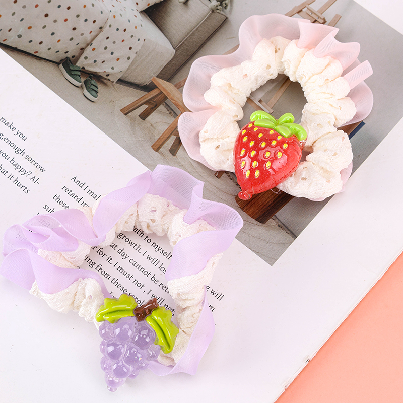Fabric Boxed Fruit Yarn Edge Hair Scrunchie 4012102012
