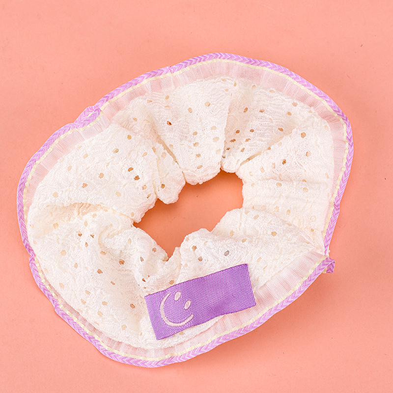 Fabric Basket Cutout Labeling Colon Ring Hair Scrunchie 4012102014