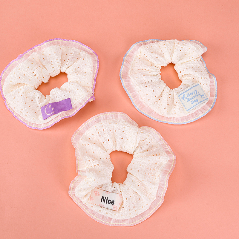 Fabric Basket Cutout Labeling Colon Ring Hair Scrunchie 4012102014