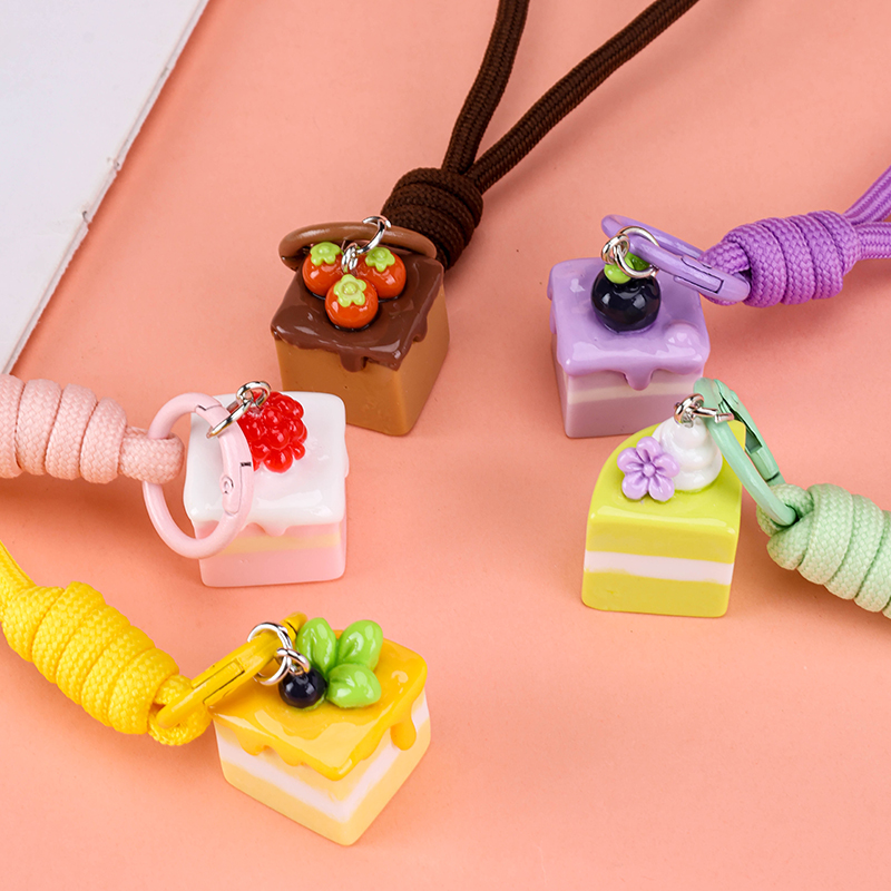 Simulation Cake Long Strap Bag Charm