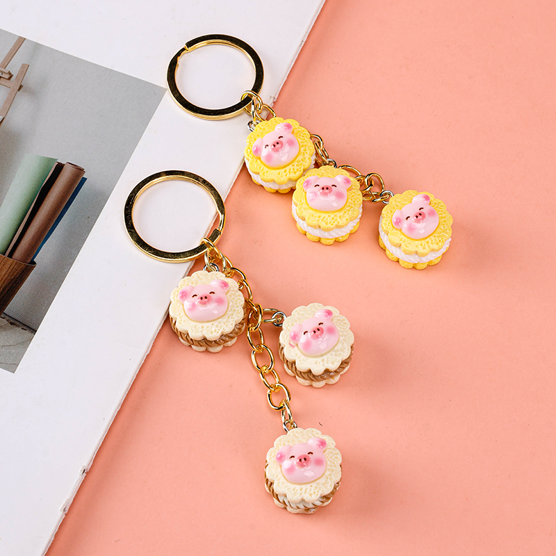 Pig Cookie Resin Bag Charm