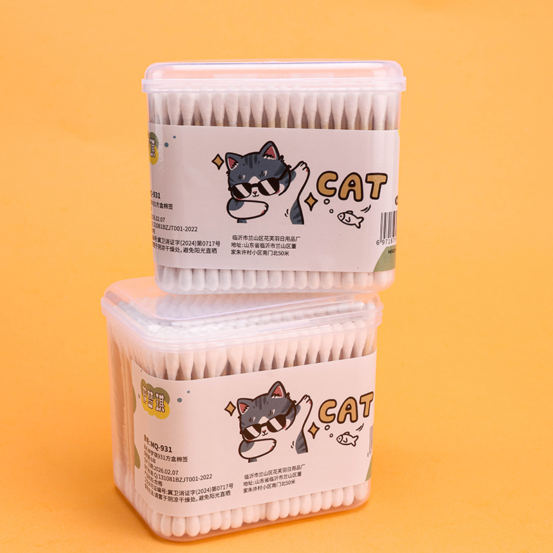 Clear Square Cotton Swabs 300pcs