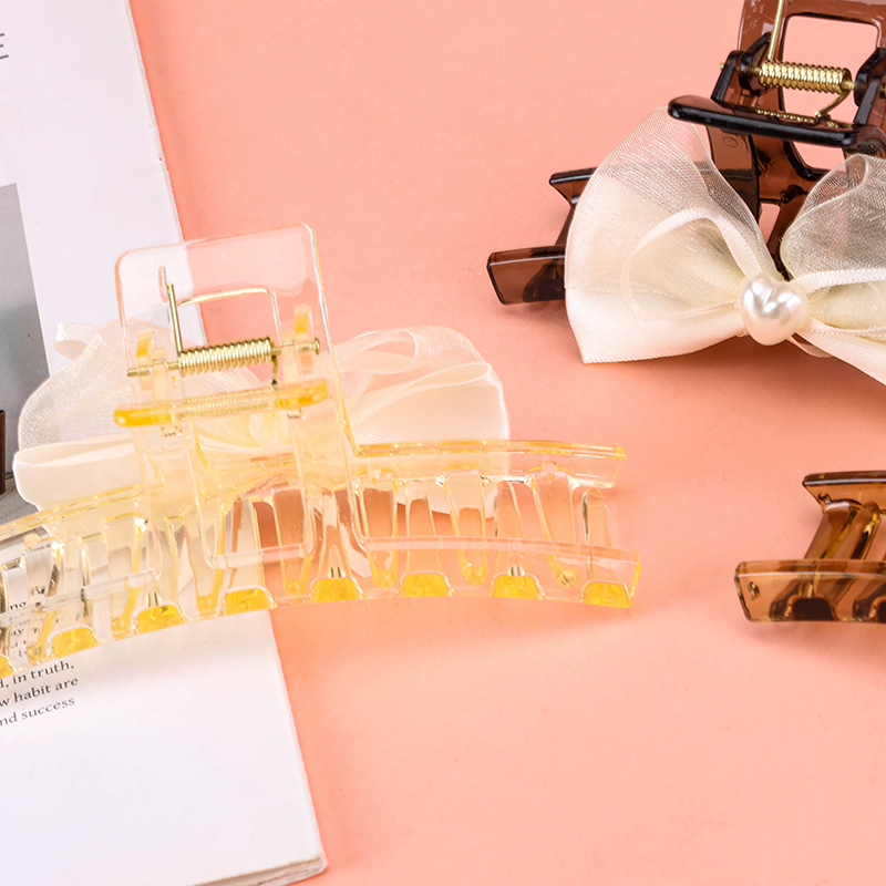 13 cm Double Bow Large Hair Claw Clip Plastic 4011801303