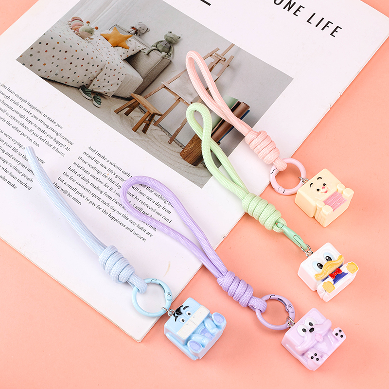 Block Animal Long Strap Bag Charm