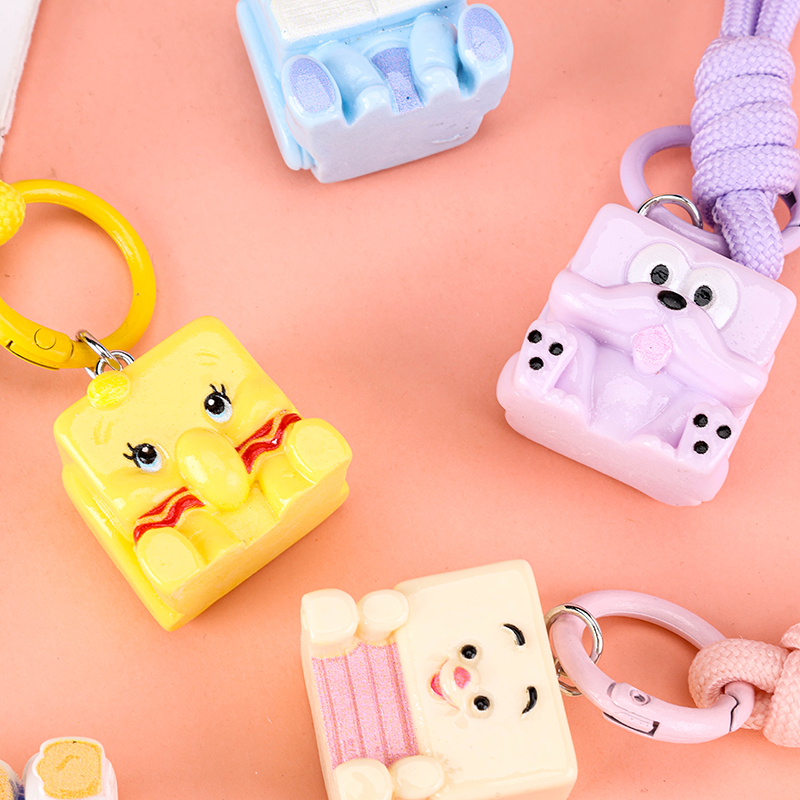 Block Animal Long Strap Bag Charm
