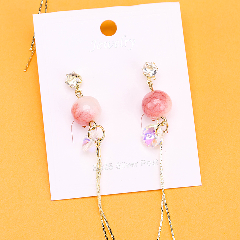 Long Colorful Bead Tassel Ear Studs