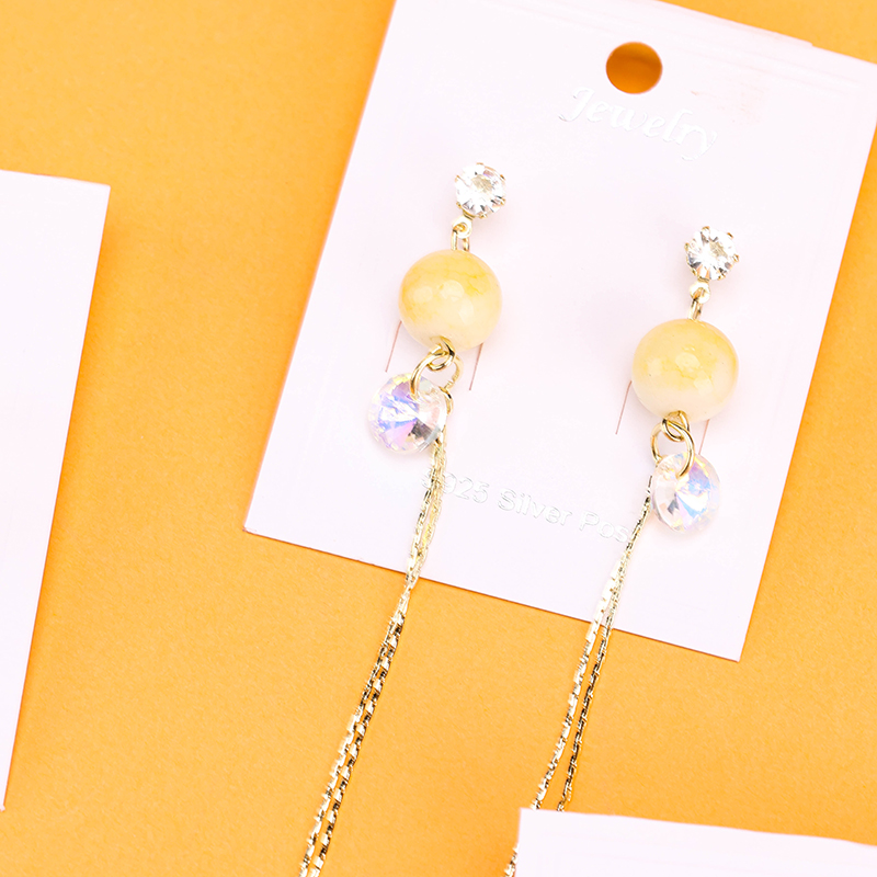 Long Colorful Bead Tassel Ear Studs