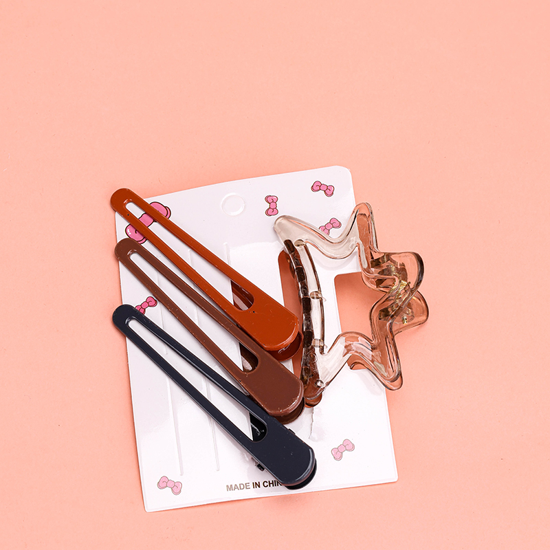 Boxed Printed Duckbill Small Hair Claw Set Alloy Plastic 4010402876