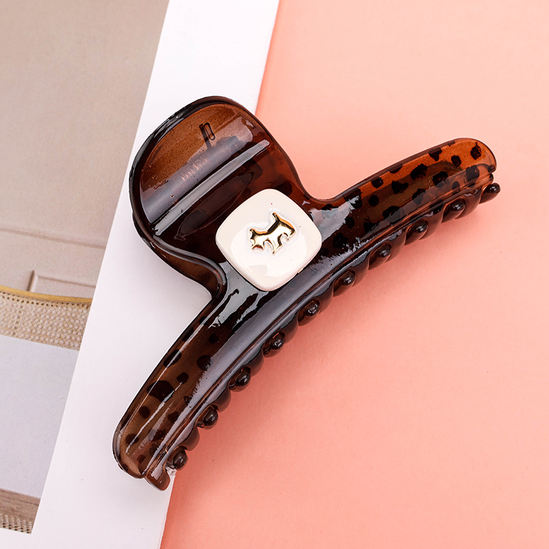 11 cm GPPS Double-Sided Leopard Hair Claw Clip