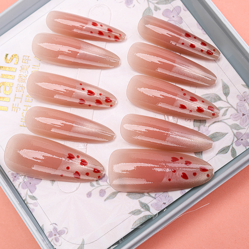 Cat Eye Print Long False Nails ZJ1020