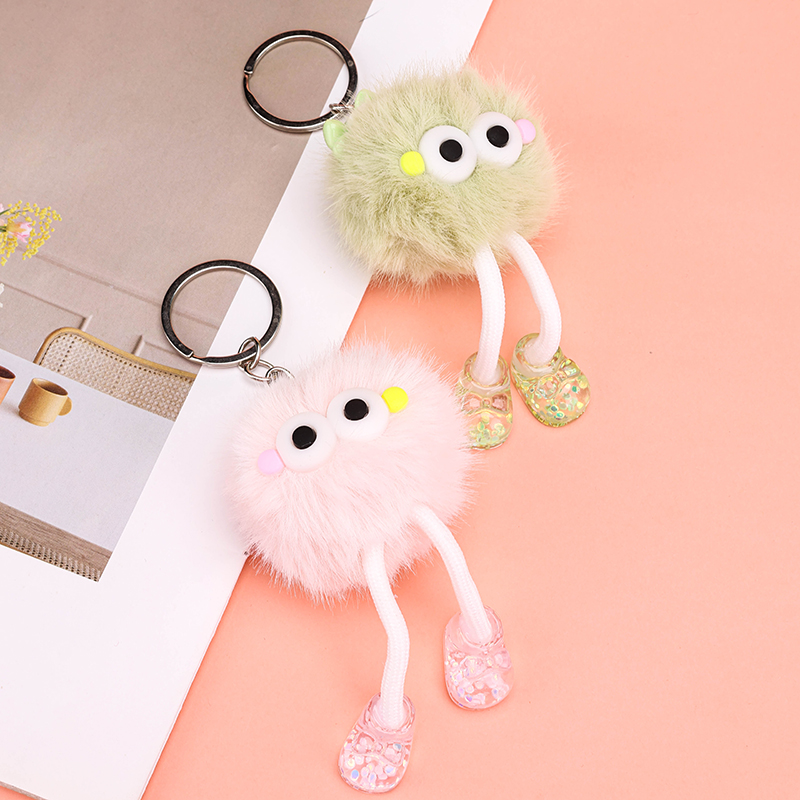 Jelly Color Hanging Bow Pom Bag Charm