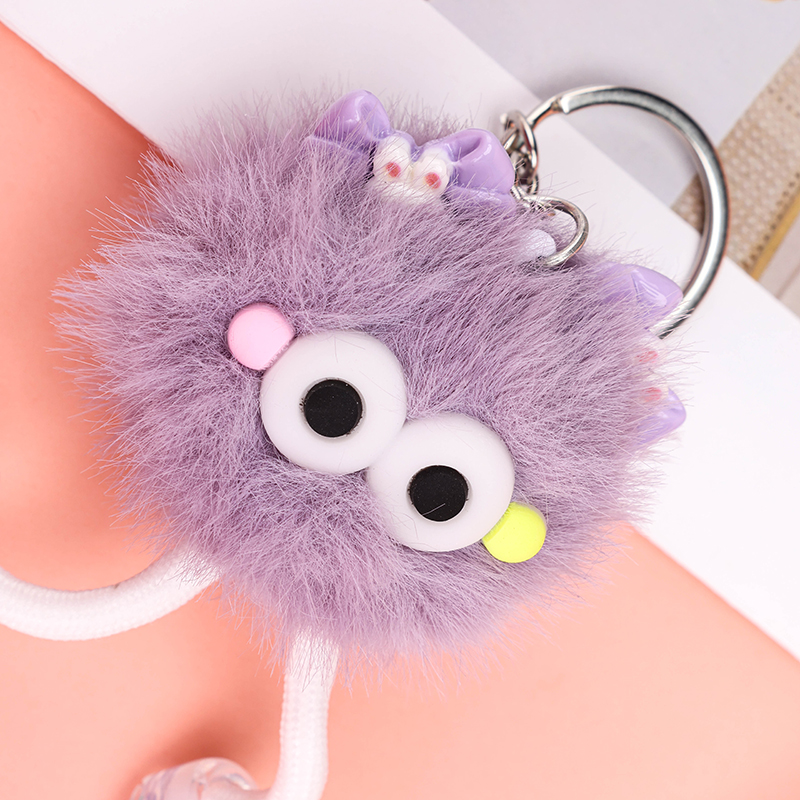 Jelly Color Hanging Bow Pom Bag Charm