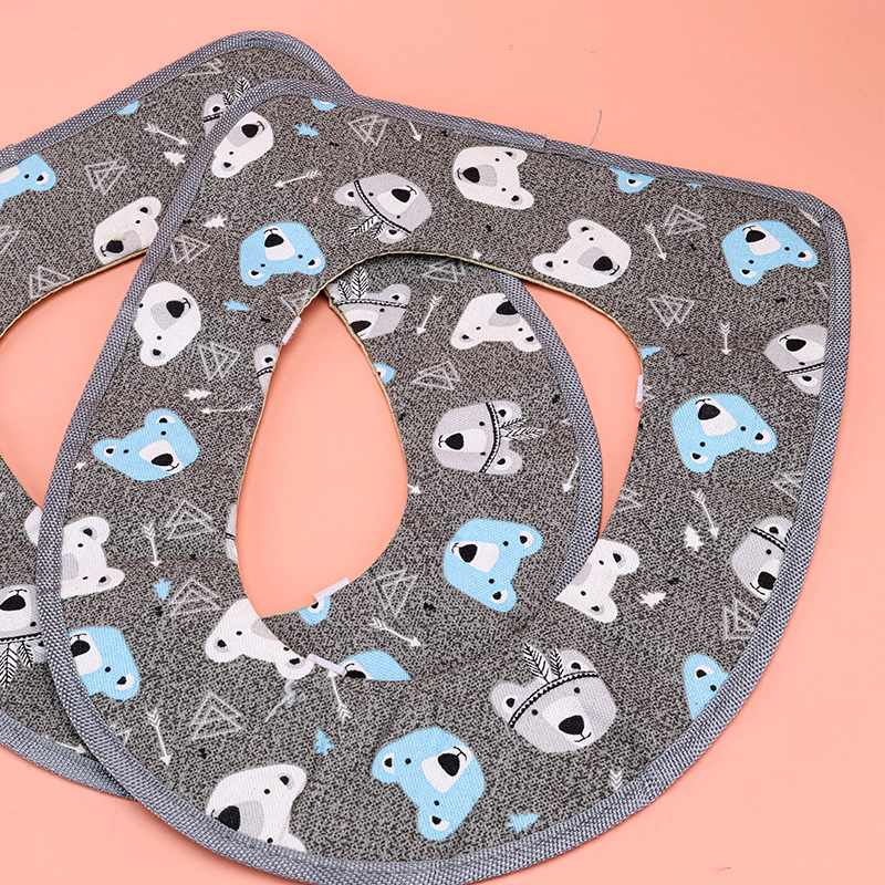 floral linen sticky button toilet mat