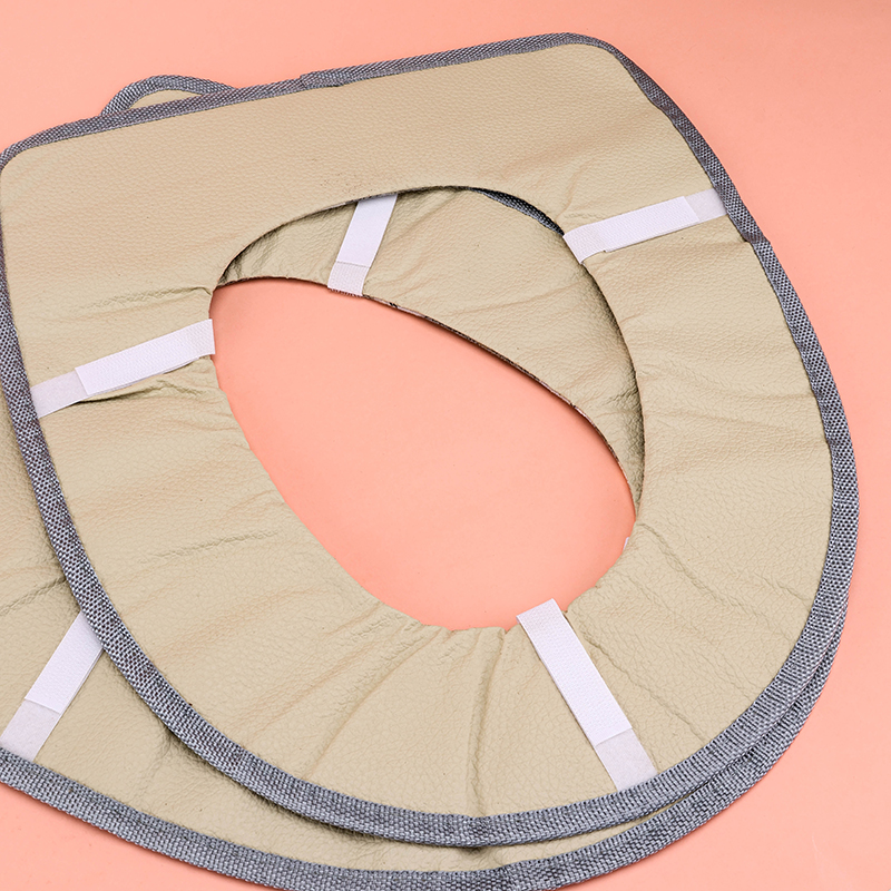floral linen sticky button toilet mat