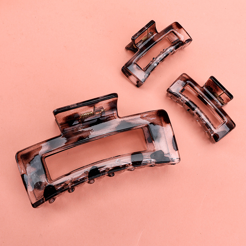 Leopard Square Large Hair Claw Clip Set 2+1 GPPS 4011801308