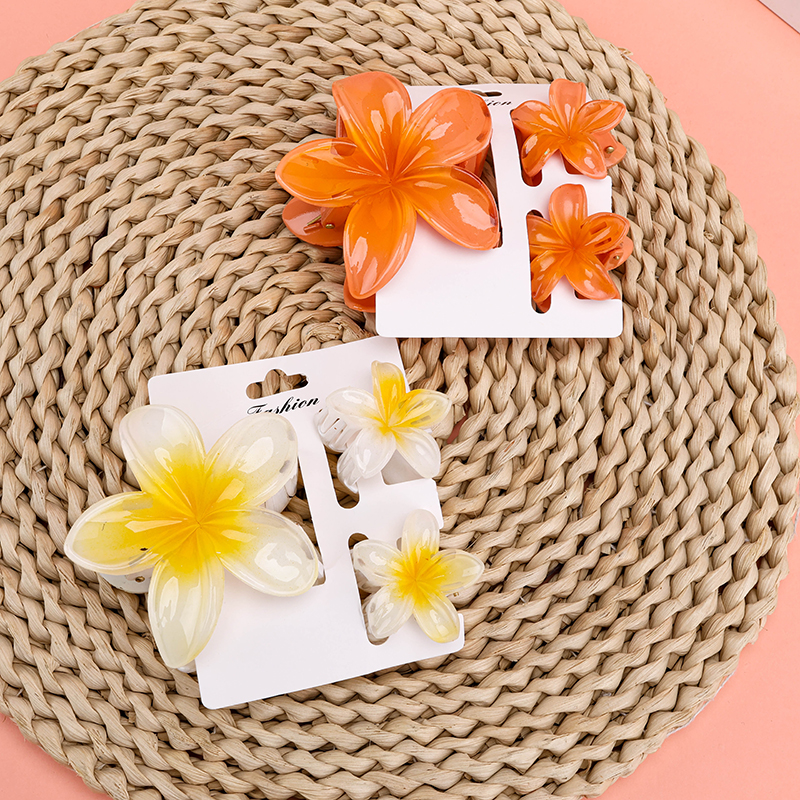 Plumeria Small and Medium Hair Claw Clip Set PS 4012000361