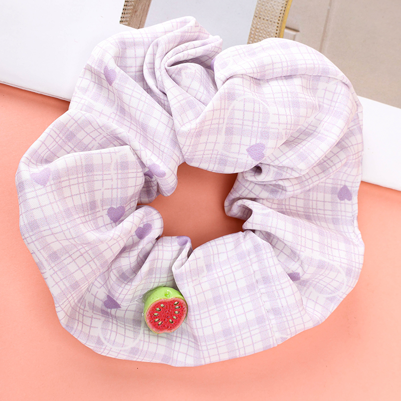 Nylon Polyester Boxed Floral Fruit Bowel Ring Hair Scrunchie 4012102018