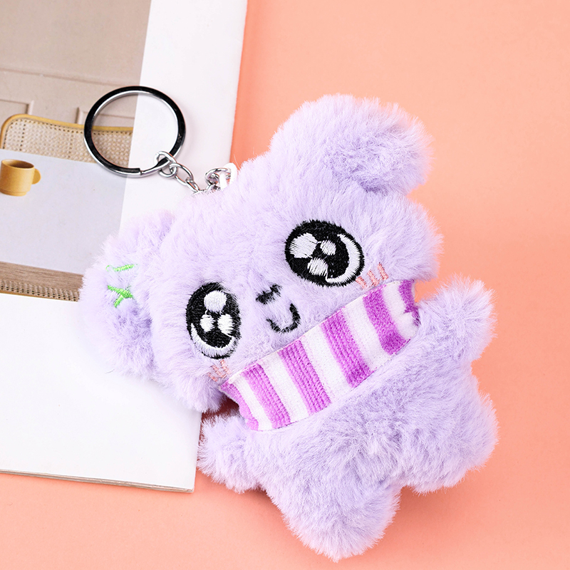 Plush Clover Scarf Dog Bag Charm