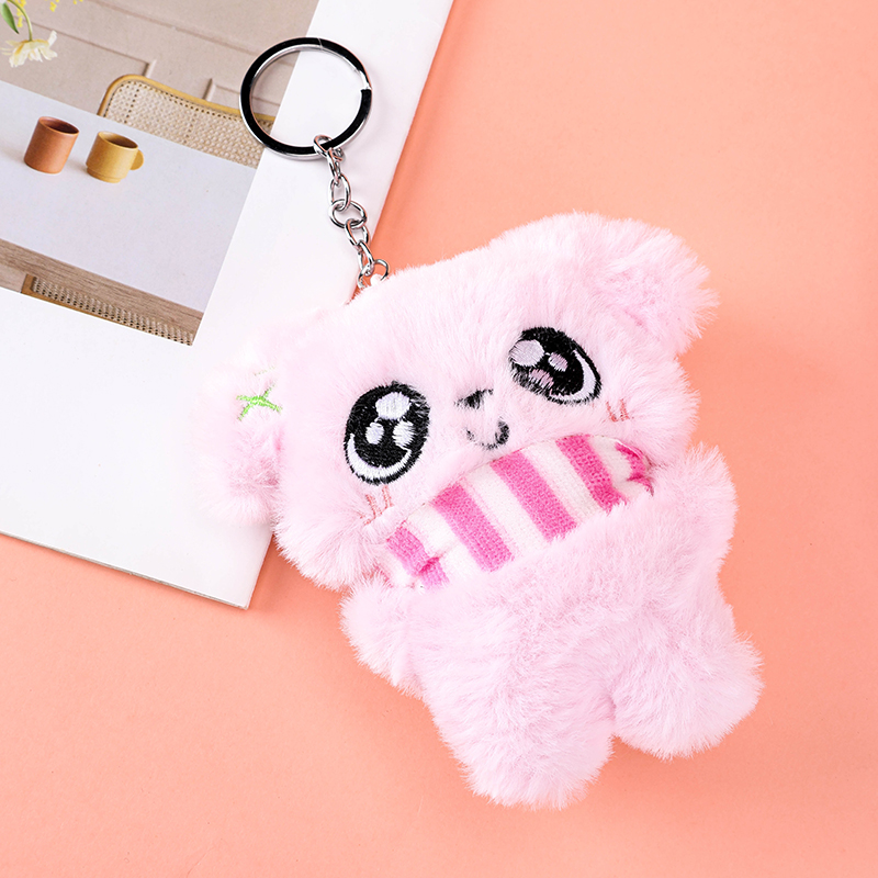 Plush Clover Scarf Dog Bag Charm