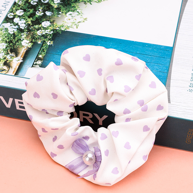 Nylon Polyester Boxed Pearl Bowknot Bowel Ring Hair Scrunchie 4012102019