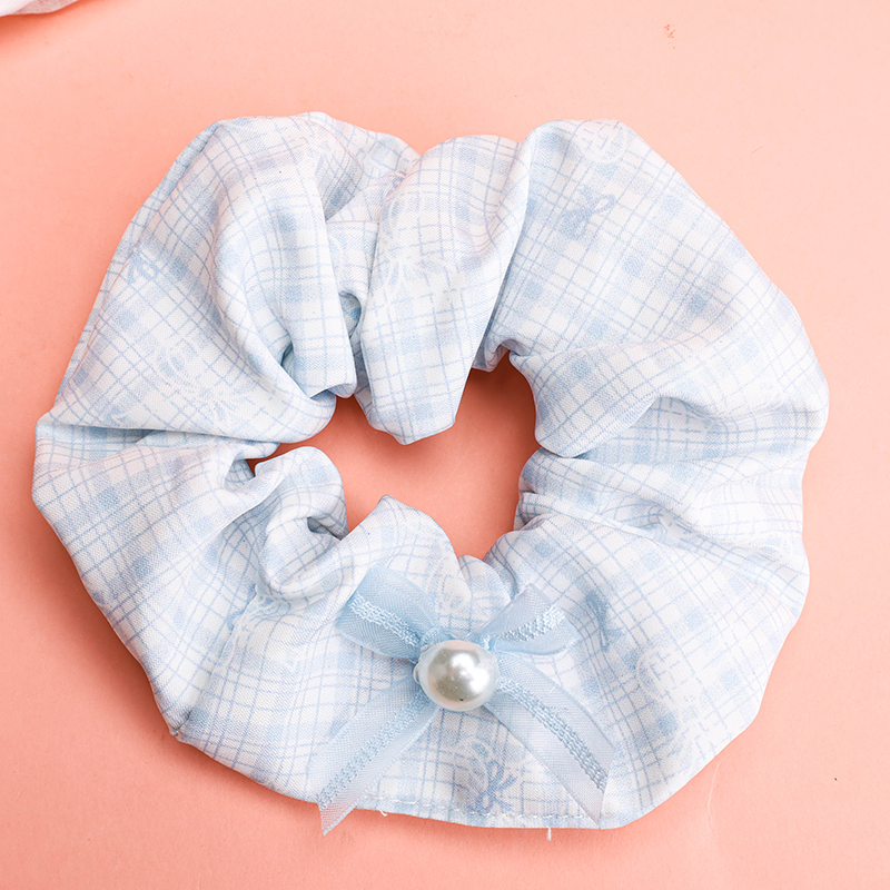 Nylon Polyester Boxed Pearl Bowknot Bowel Ring Hair Scrunchie 4012102019