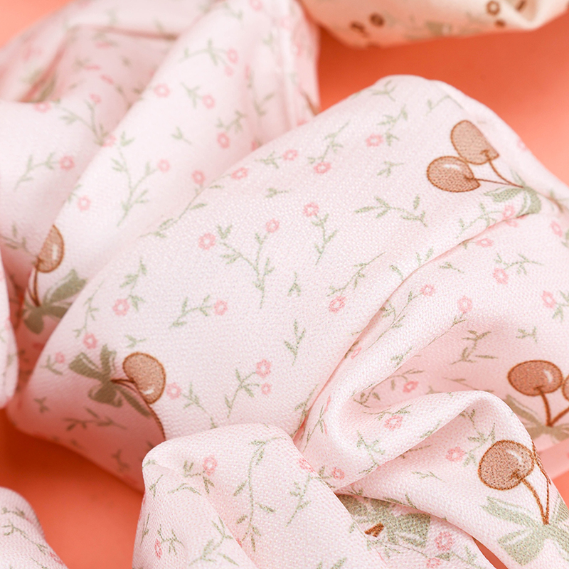 Cherry Floral Circle Hair Tie