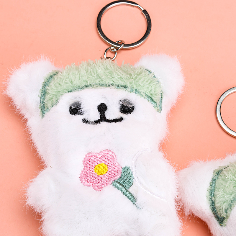 Flower Bear Plush Bag Charm