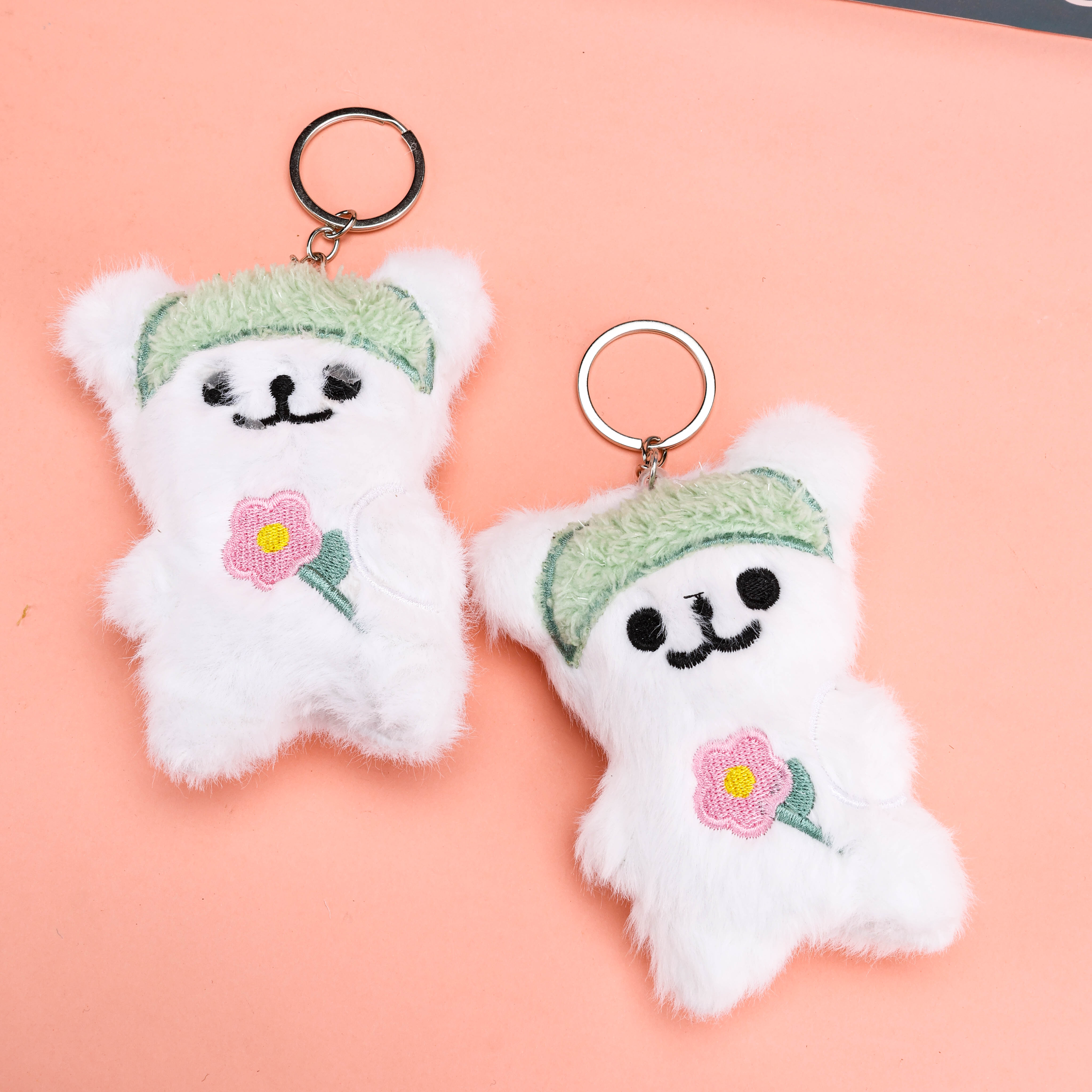 Flower Bear Plush Bag Charm