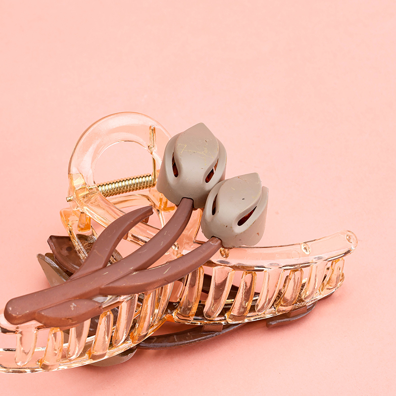 New Coffee Tulip Large Hair Claw Clip Plastic 4011801296