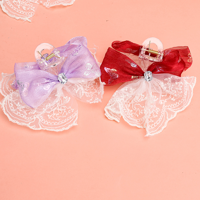11 cm Bow Lace Large Hair Claw Clip