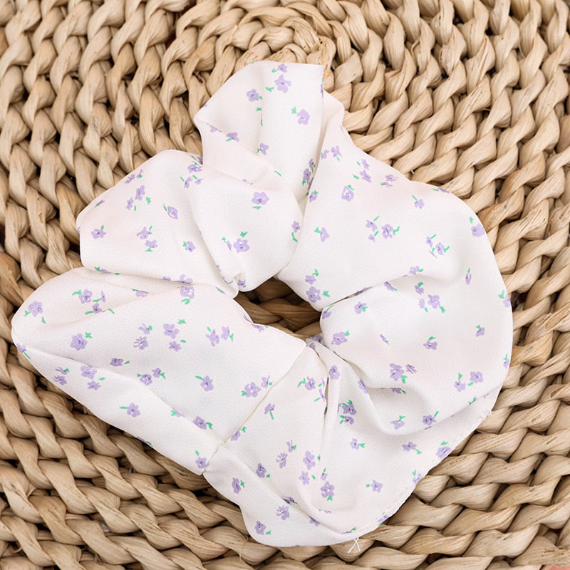 Small Floral Polyester Hair Scrunchie 4012102041