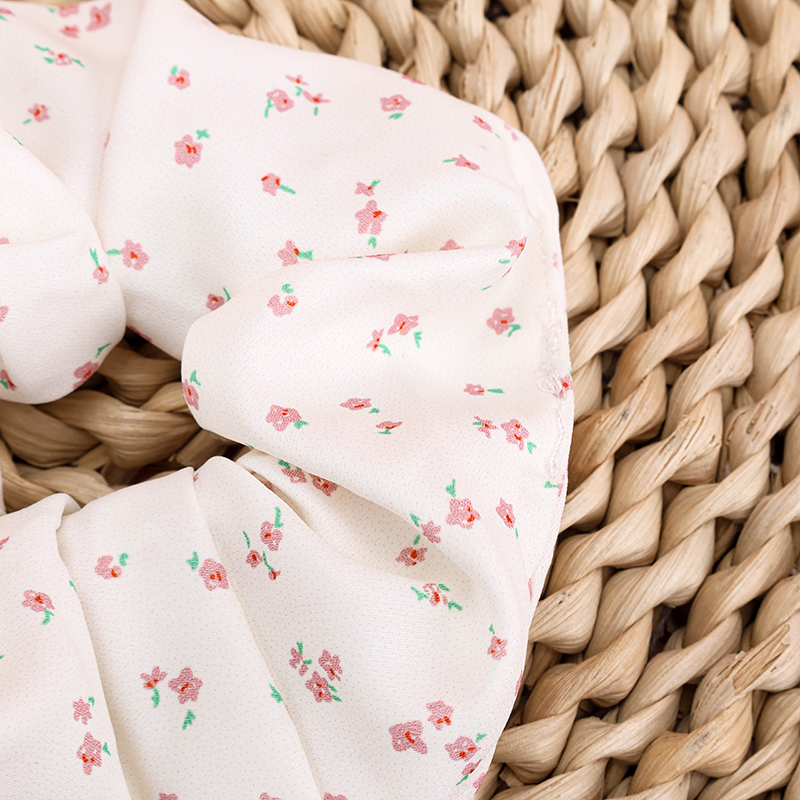 Small Floral Polyester Hair Scrunchie 4012102041