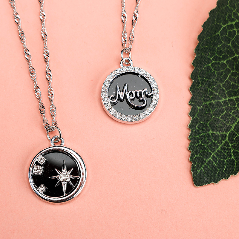 Round Enamel Pendant Necklace