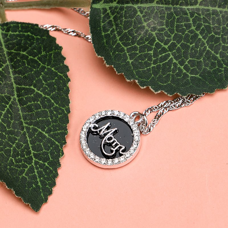 Round Enamel Pendant Necklace