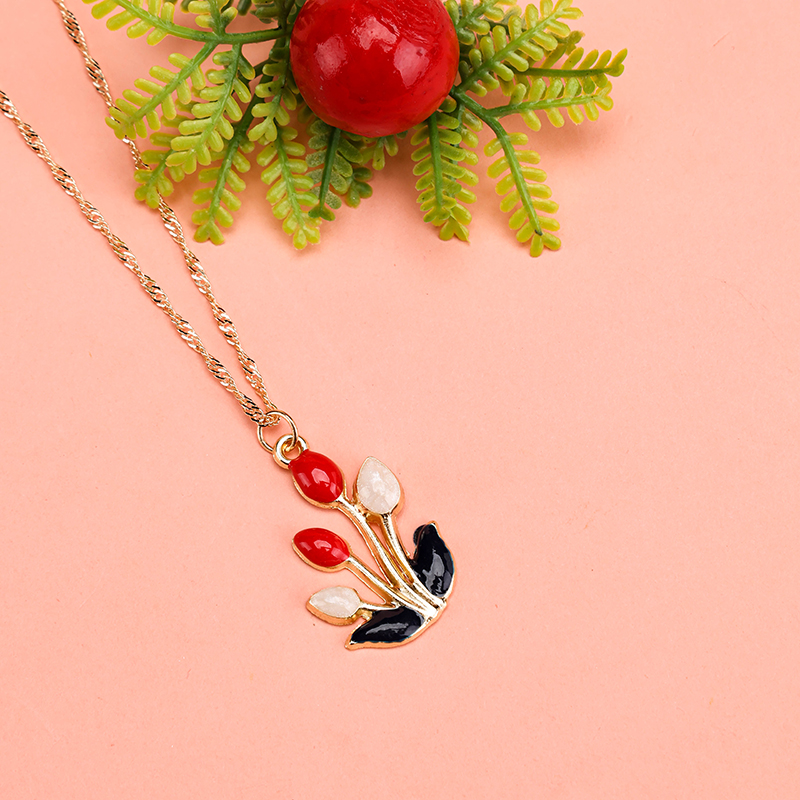 Colorful Enamel Tulip Necklace