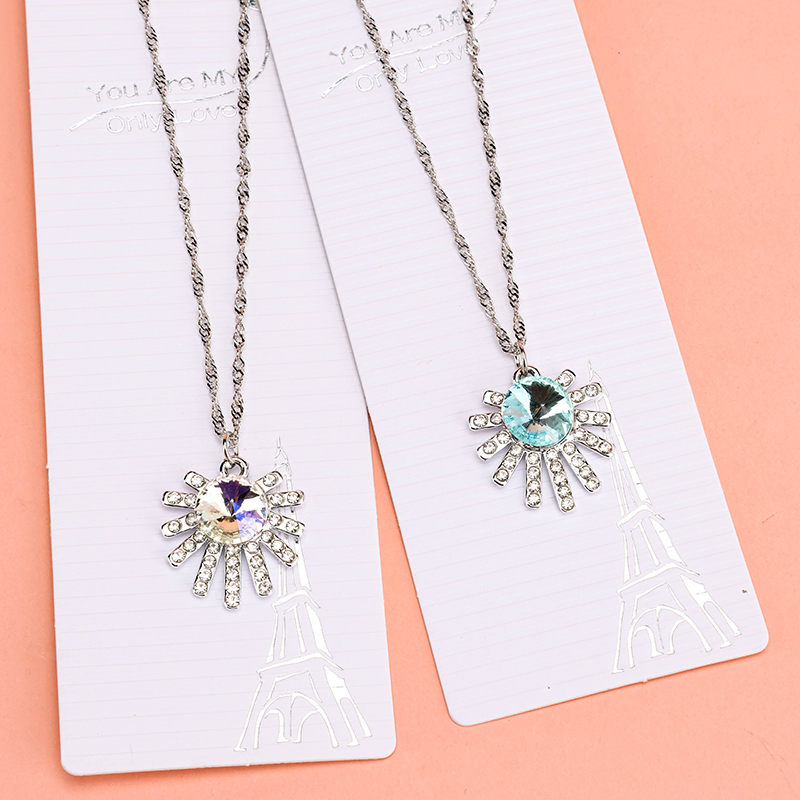 Colorful Sunflower Cubic Zirconia Necklace