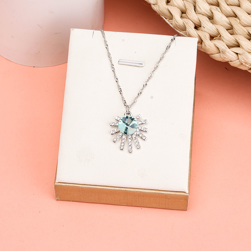 Colorful Sunflower Cubic Zirconia Necklace