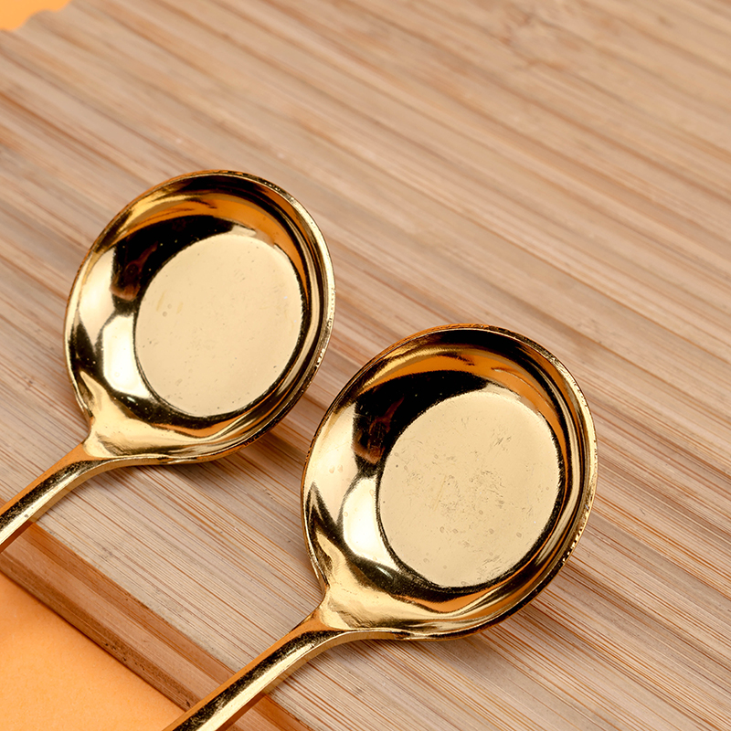 Golden Stainless Steel Round Spoon