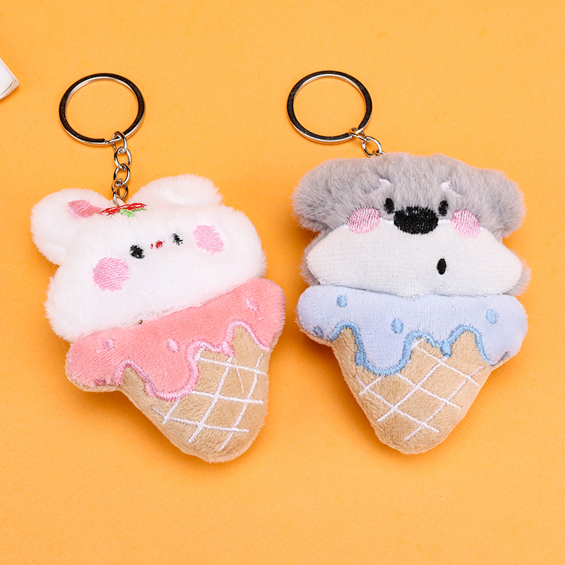 Cartoon Ice Cream Plush Bag Charm