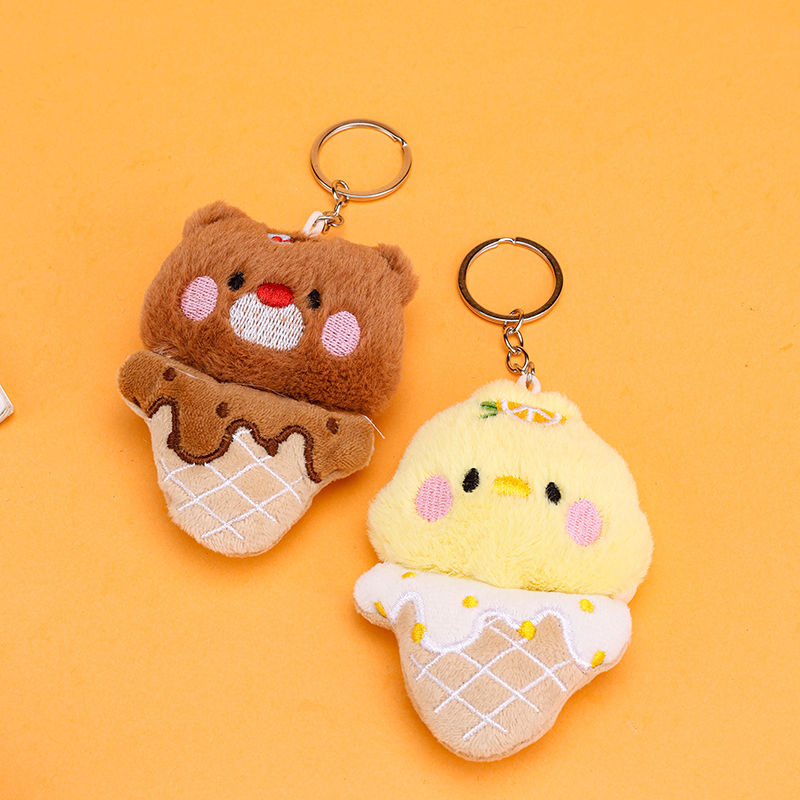 Cartoon Ice Cream Plush Bag Charm