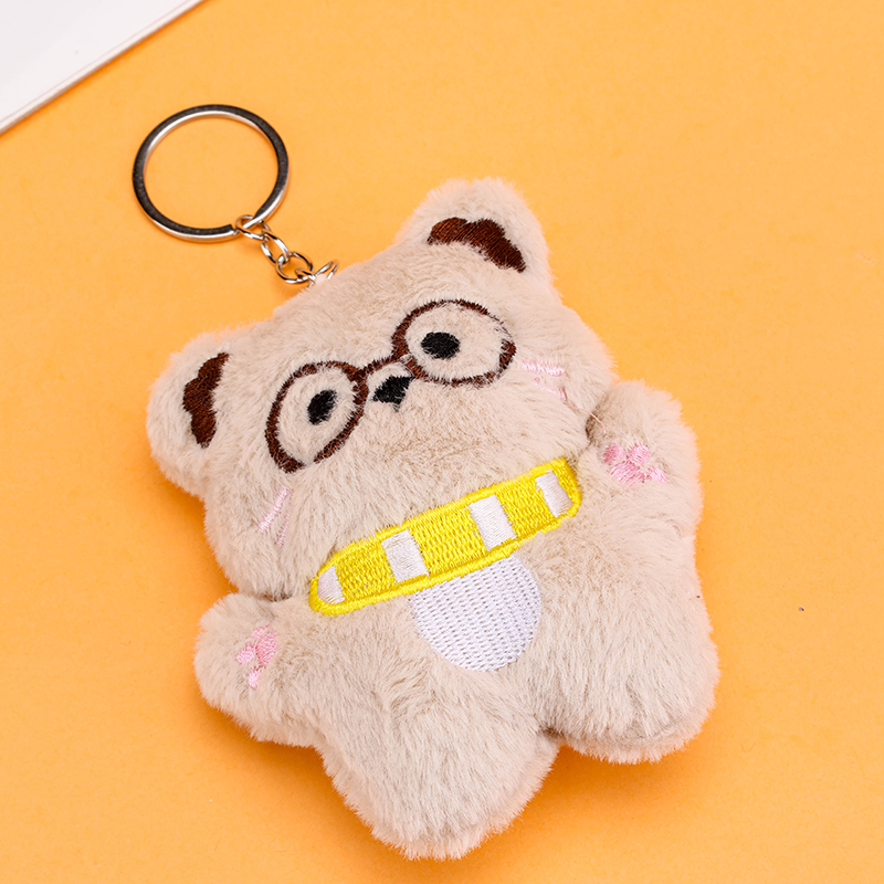 Cartoon Embroidered Plush Bag Charm