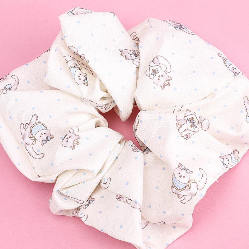 Wave Dot Cat Bow Hair Elastic Polyester