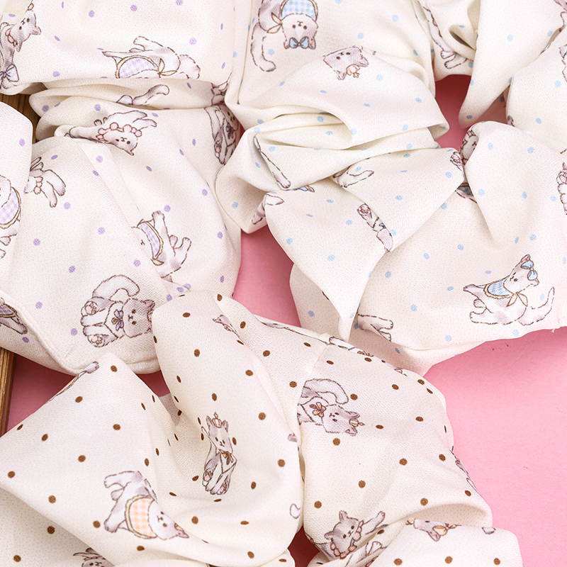 Wave Dot Cat Bow Hair Elastic Polyester