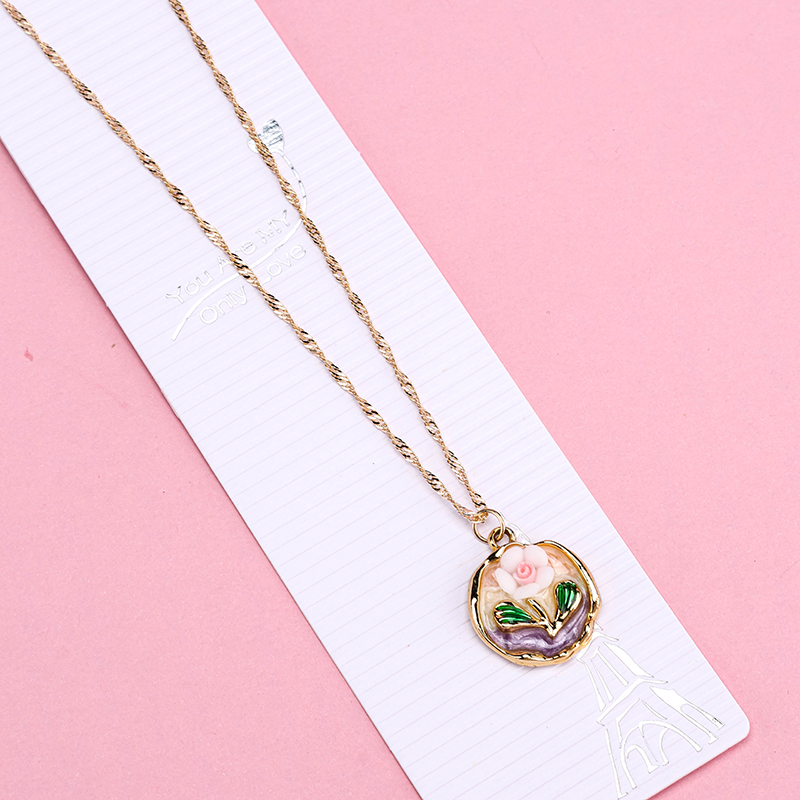 Enamel Flower Necklace