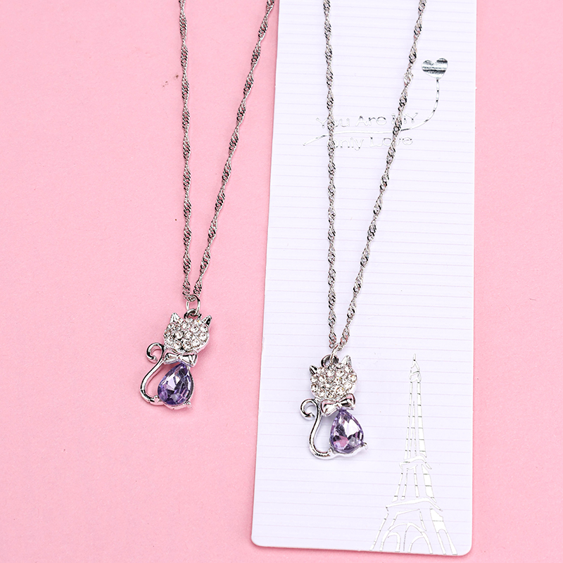 Rhinestone Cat Necklace