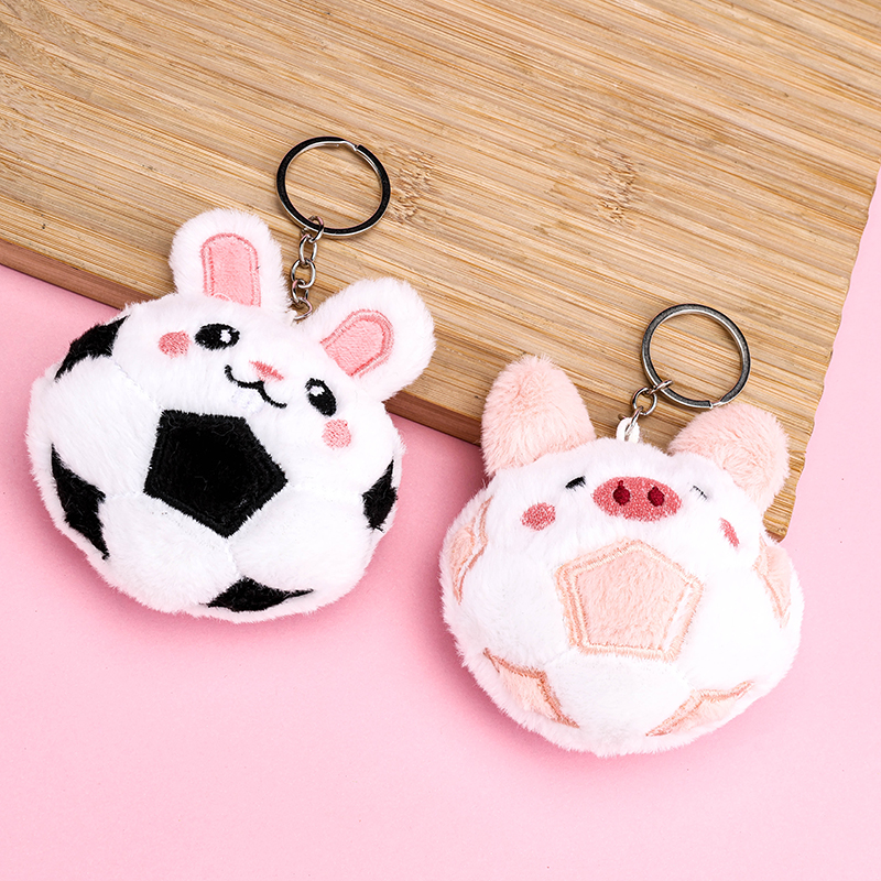 Plush Cartoon Soccer Bag Charm