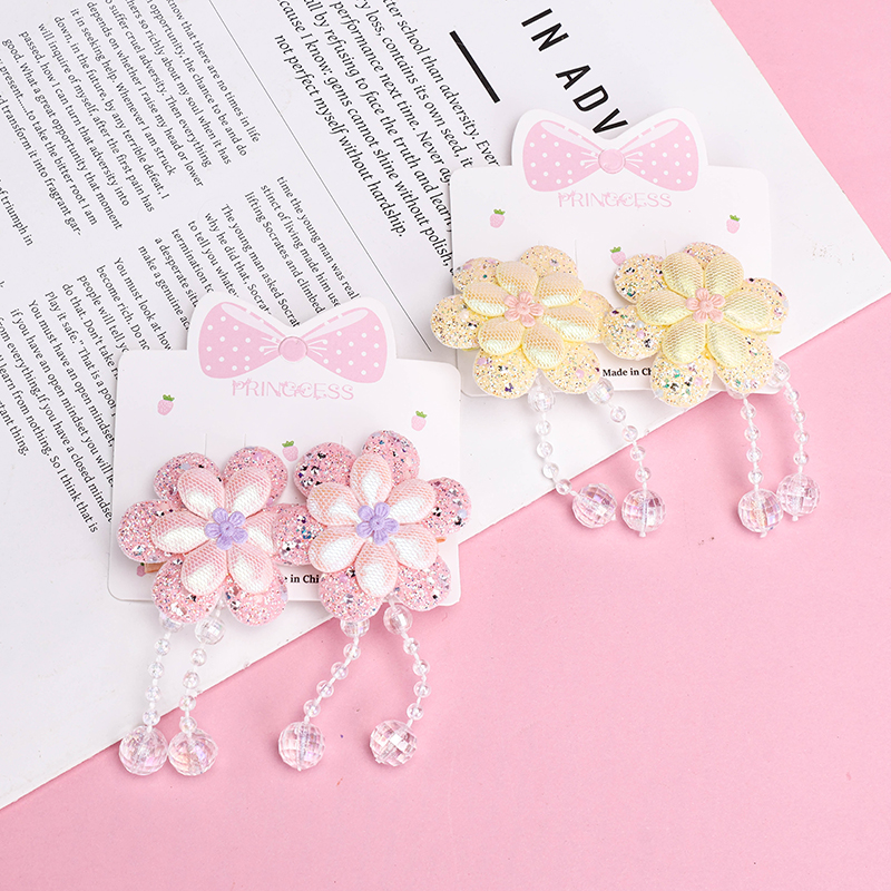 Sequin Flower Tassel Duckbill Hair Clip