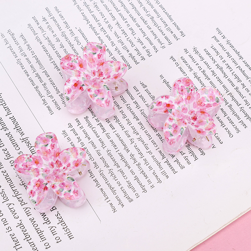 Plastic Floral Hair Claw Clip 3 Pieces Box 4011900422